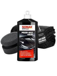 SONAX Polish & Wax Color Schwarz Autopolitur Set